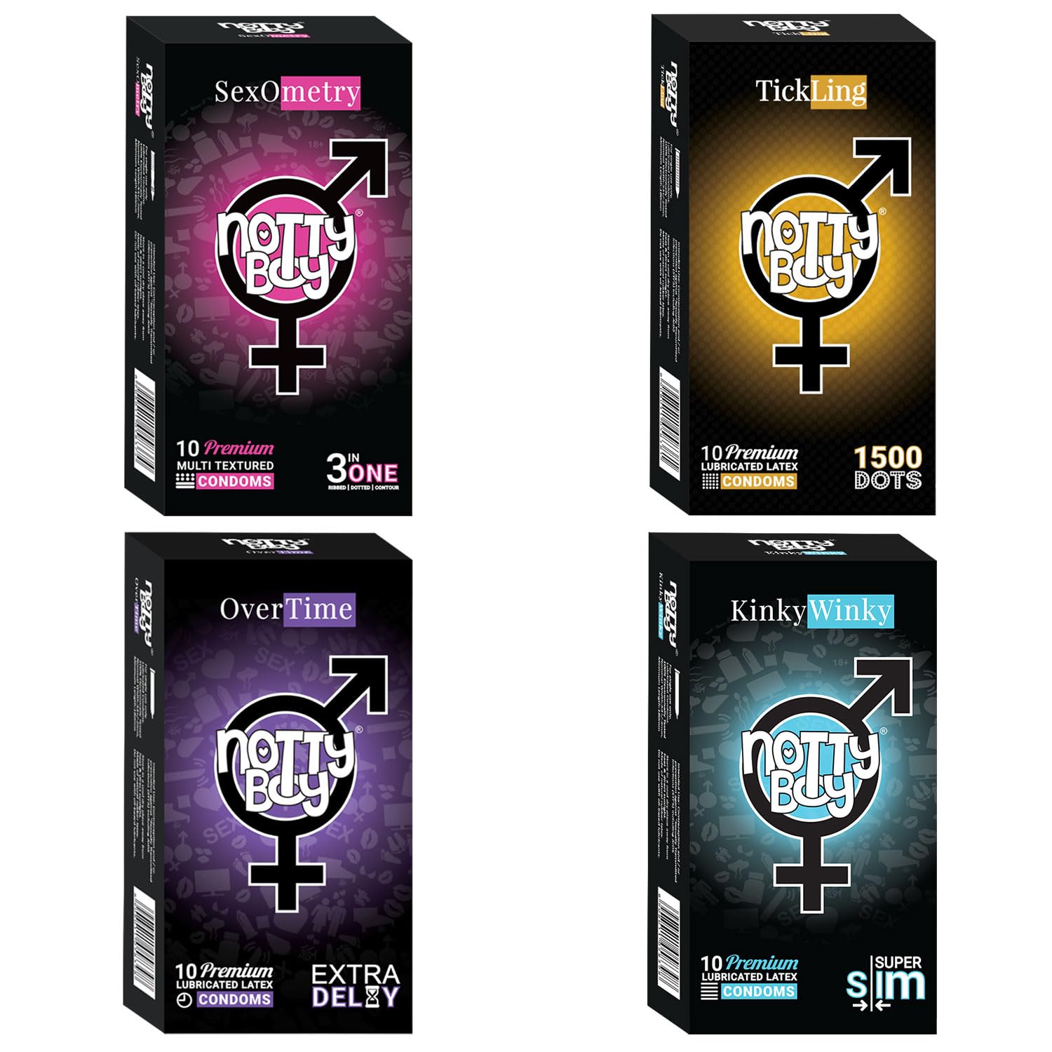 Notty Boy condom variety pack of 4 different types of condoms - 40 pcs