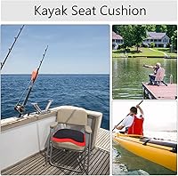 Vista 2 de Keenso Asiento grueso suave para kayak, canoa, barco de pesca, asiento de barco, cojín de asiento de barco, accesorio (negro)