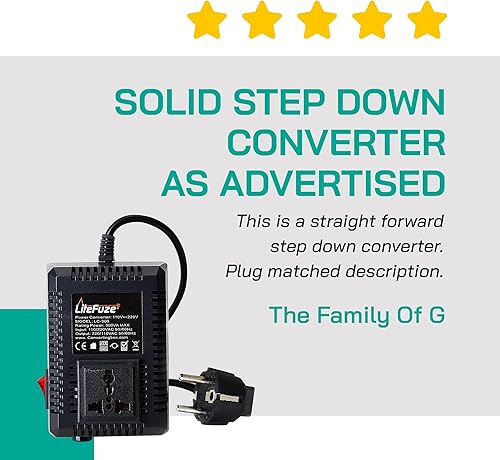 Miniatura 9 de LiteFuze, convertor de voltaje altobajo para viaje. cable EU