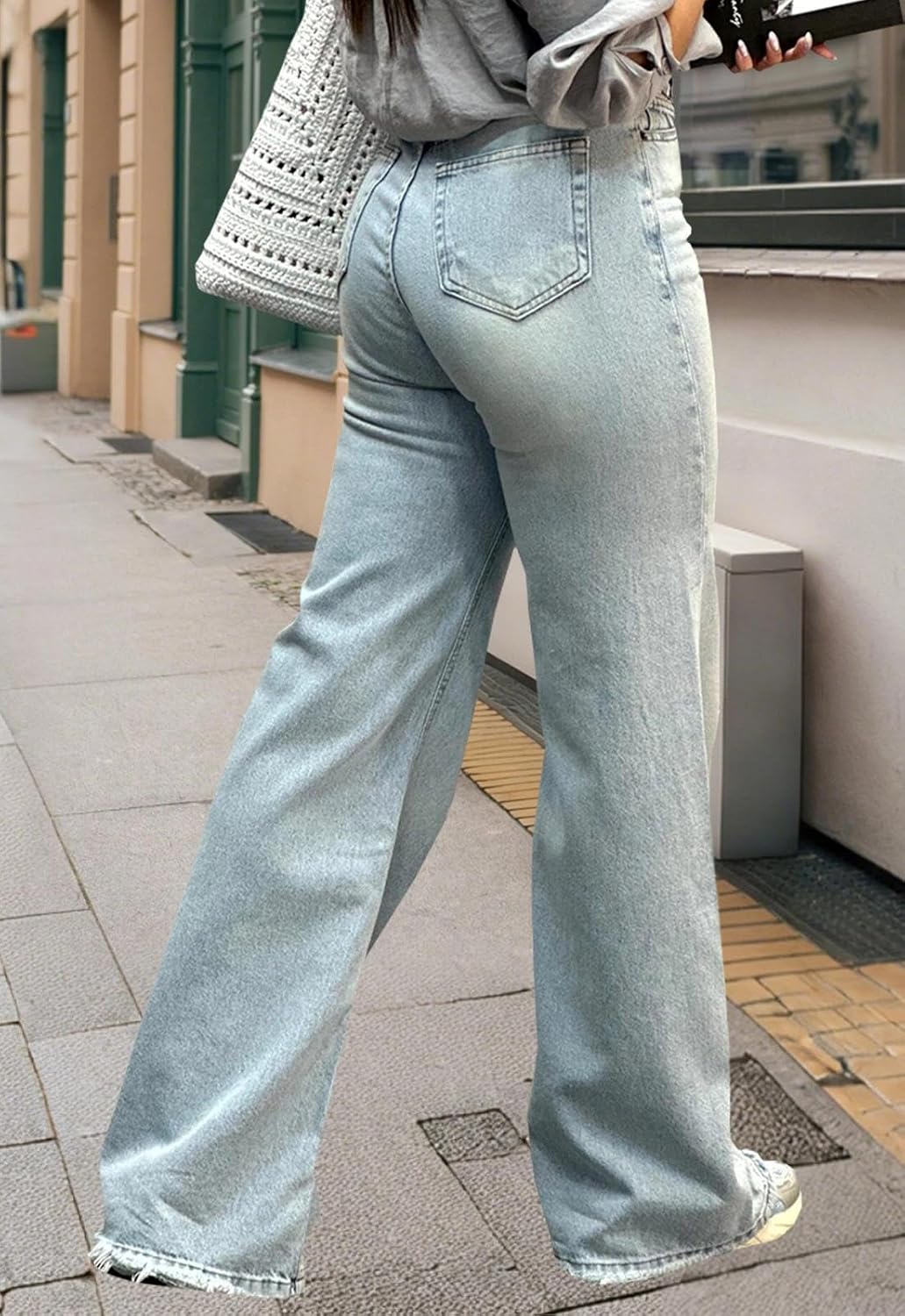 Women's Flare High Waisted Bell Bottom Wide Leg Jeans Stretch Classic Denim Pants - Image 5