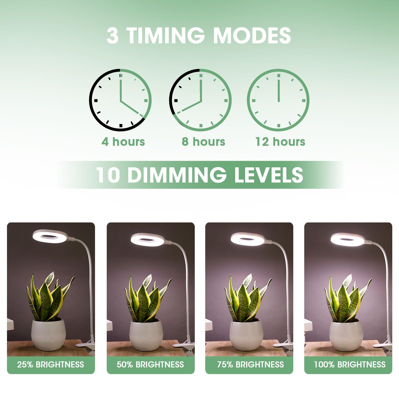 Lampe Horticole LED Spectre Complet 10W 56 LED Grow Light pour Plantes Intérieur
