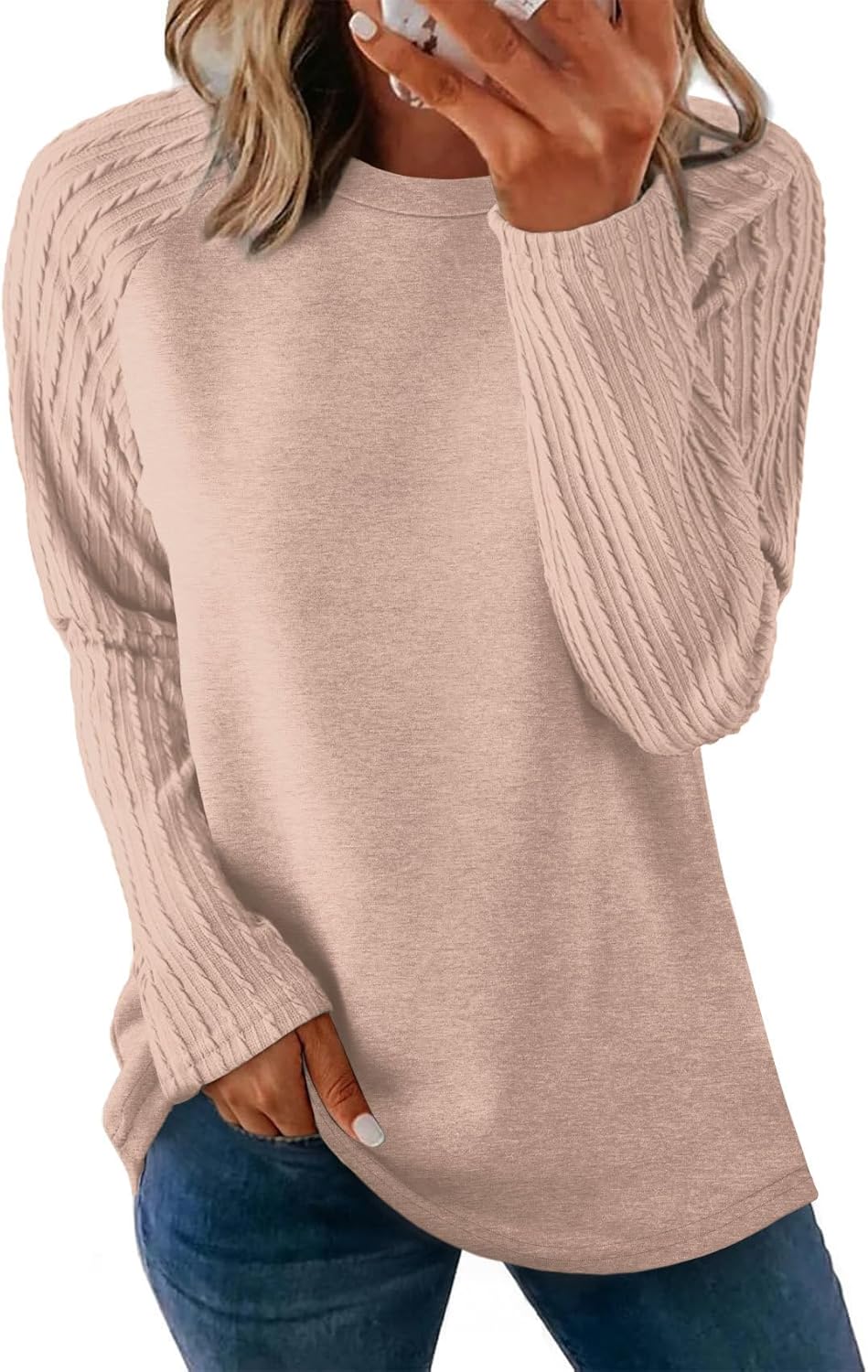 OFEEFAN Long Sleeve Shirts for Womens Fall Fashion 2025 Crewneck Oversized Sweatshirt Tunic Tops to Wear with Leggings OFEEFAN Long Sleeve Shirts for Womens Fall Fashion 2025 Crewneck Oversized Sweatshirt Tunic Tops to Wear with Leggings