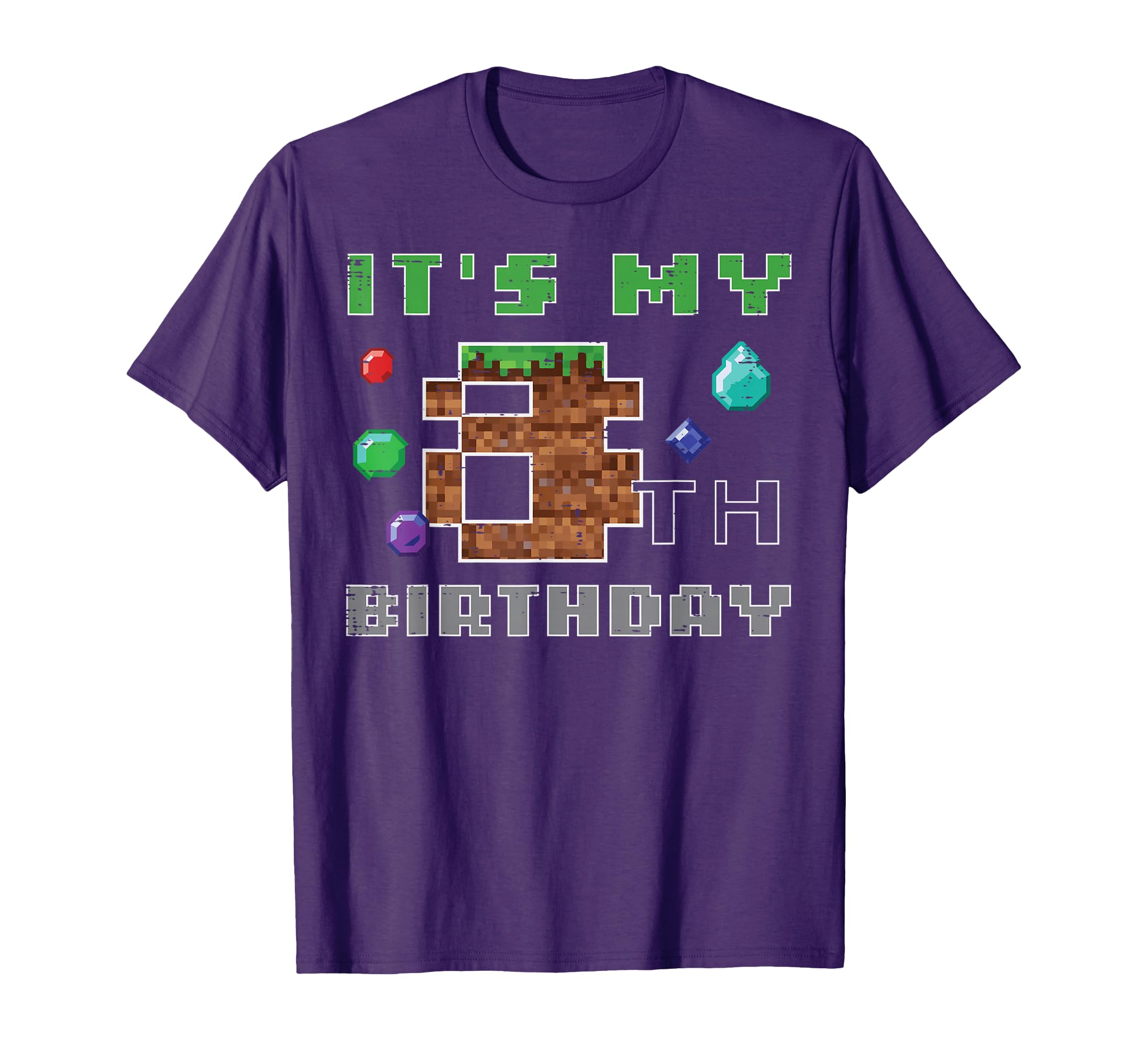 My 8th Birthday Pixel 8 Gamer Video Gaming Boys Kids Youth T-Shirt