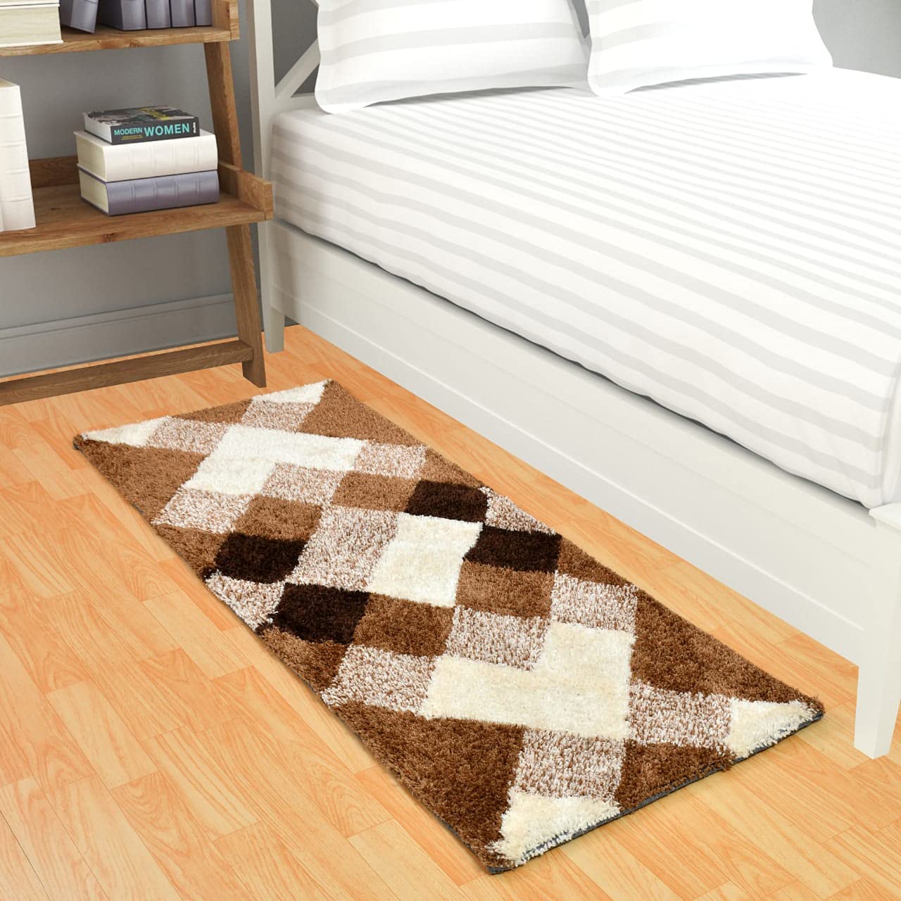 Buy JIZZBY Home Shaggy Diamond Runners Use for Home Bed Side ...