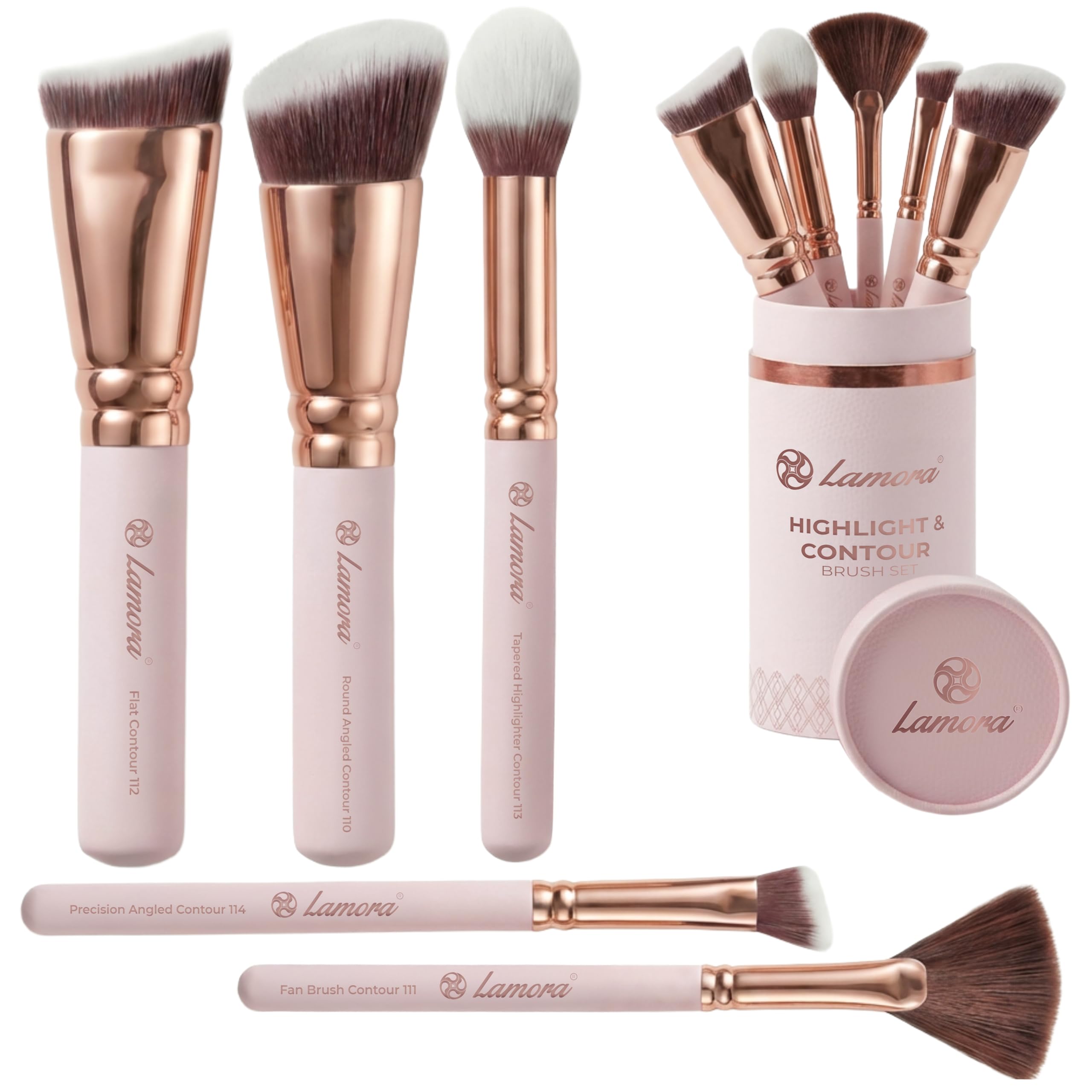Set Pinceaux Maquillage Teint Contouring Poudre Rouge - Kit Sculptant Pour Visage - Parfait Pour le Mélange Liquide, Crème ou Poudre Cosmétique Sans Défaut - Polissage, Pointillé.