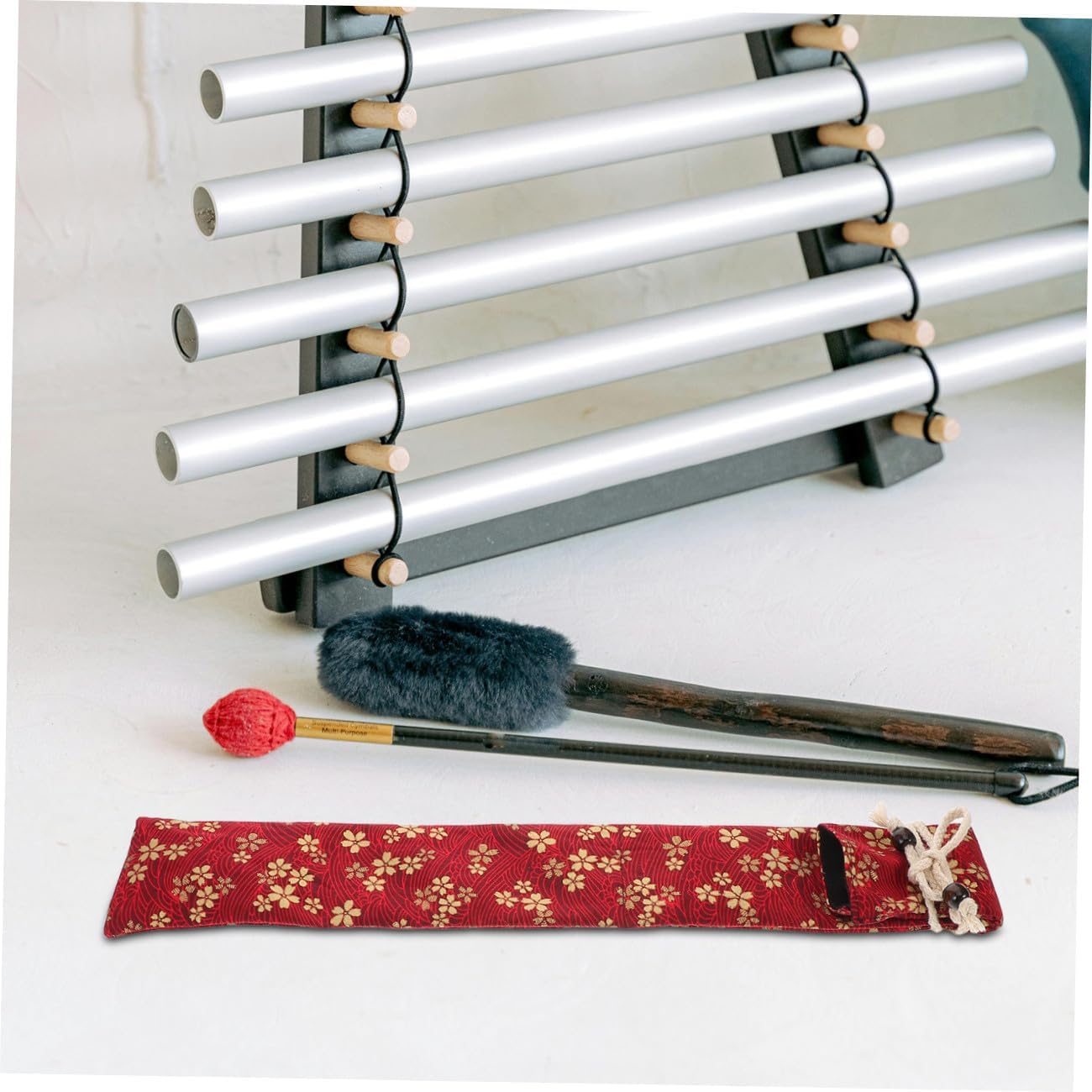Amosfun Vintage Portable Drumstick Storage Case with Double-layer Fabric, Floral Pattern Drum Stick Organizer Bag for Drum Set Percussion Accessories and Travel image 5