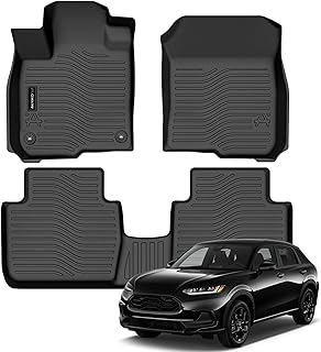 All Weather Floor Mats Fits for Honda HR-V 2023 2024 TPE Rubber Liners HRV 2023 2024 Accessories All Season Guard Odorless Anti-Slip Mats for 1st & 2nd Row