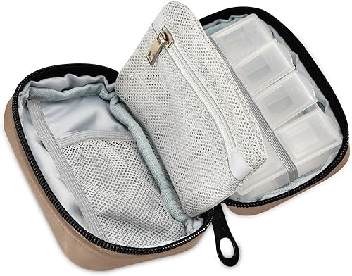 Vista 184 de Organizador diario de camuflaje para medicina vitamínica, organizador de píldoras de viaje, contenedor de medicina diaria, bolsa de pastillero
