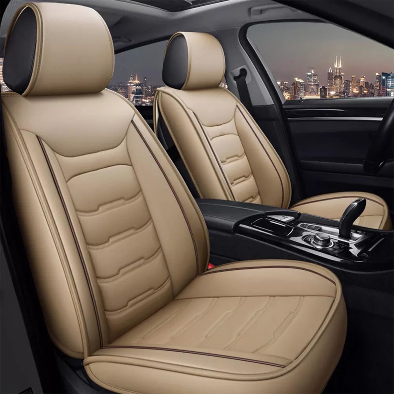 SePkus Funda Asientos Coche para Audi A4 (B6/B7) Avant Cubierta de Asiento,Juego Completo de Protectores de Asiento de Coche de Cuero,Fundas para Asientos Delanteros y Traseros de Coche