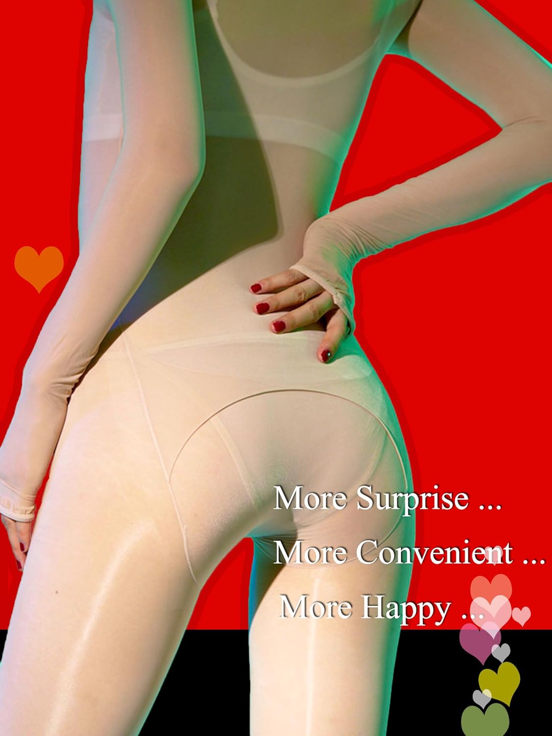 HTRUIYA Full Body Stockings for Women Sheer Oil Shiny Back Open Bodystockings Sexy Lingerie Catsuit Nylon Tights - Image 4