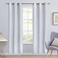 Vista 412 de BGment Room Darkening Curtains 95 Inches Long, Grommet Thermal Insulated Blackout Curtains with Wave Line and Dots Printed for Bedroom, 2 Panels