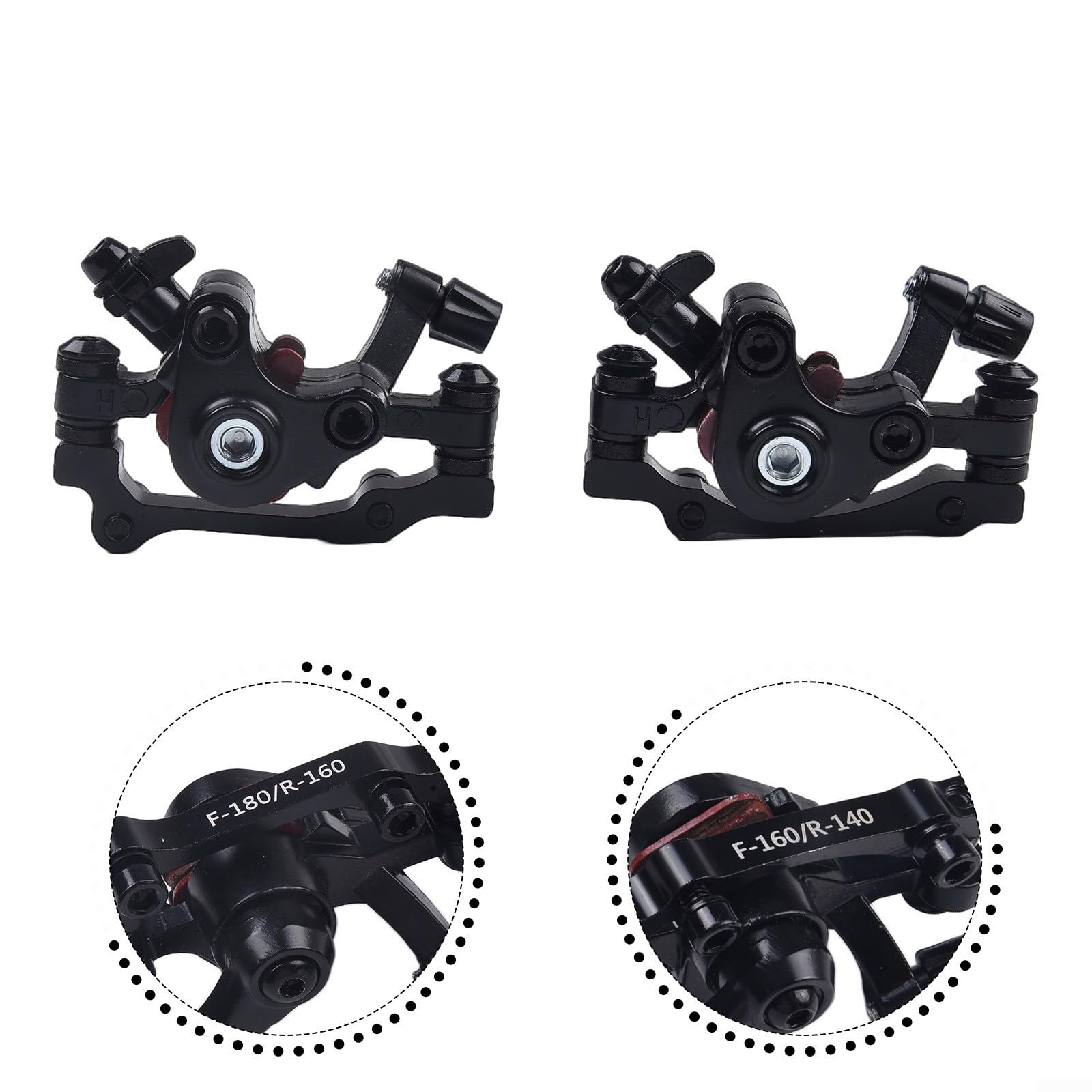 Pinza freno a disco meccanica in metallo per uso bicicletta compatibile con vari tipi di bici progettata per una frenata efficiente e una facile installazione (anteriore + posteriore)