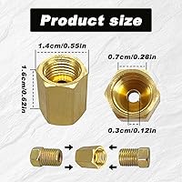 Vista 2 de Surtido de 12 piezas de accesorios de línea de freno invertido de latón, 3/8 pulgadas, 24 roscas, 4 uniones, 8 tuercas para tubo de línea de freno