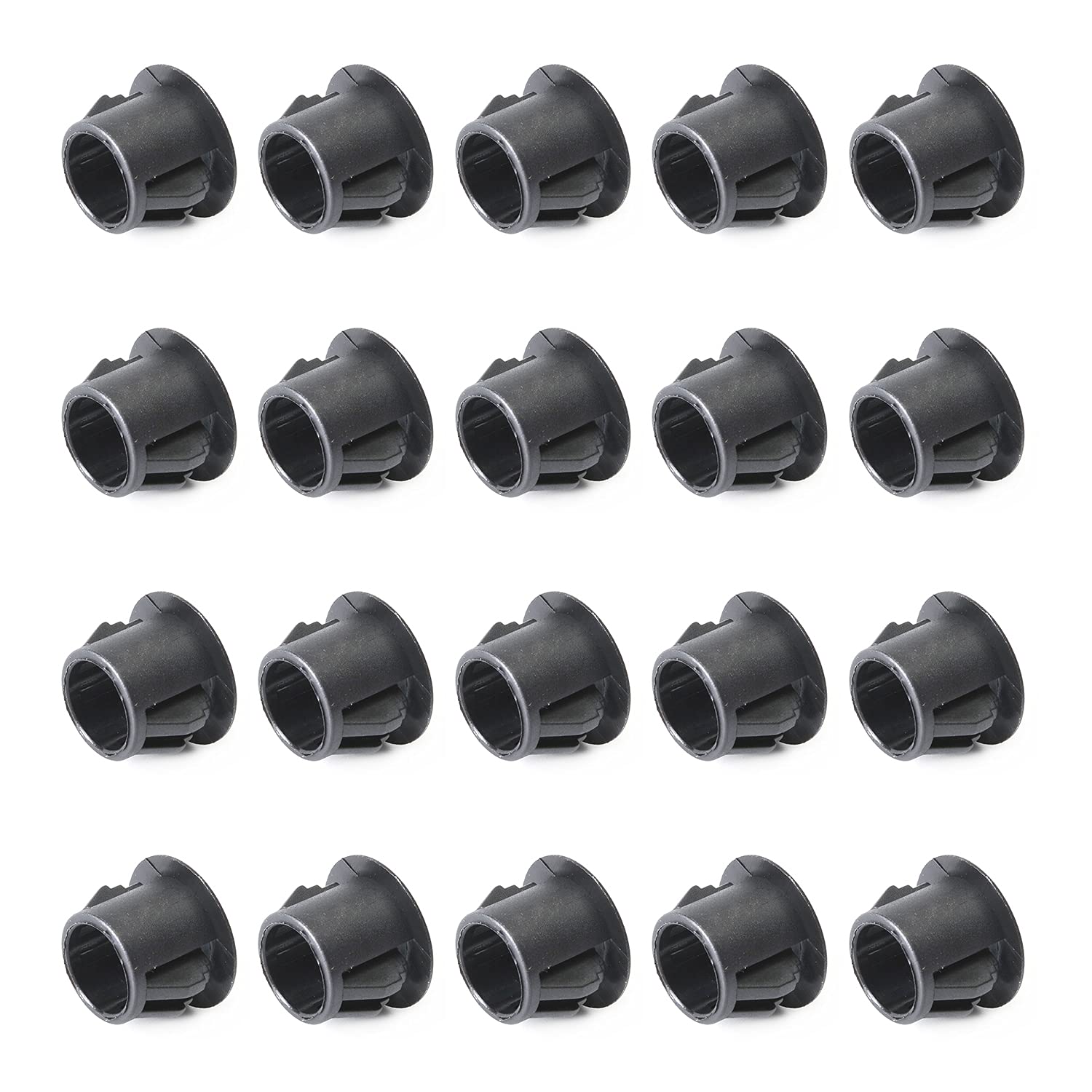 Heyiarbeit 40pcs Hole Plugs 3/8" / 10mm Nylon Plastic Round Snap in Type Locking Hole Tube Furniture Fencing Post Pipe Insert End Caps Black Tone