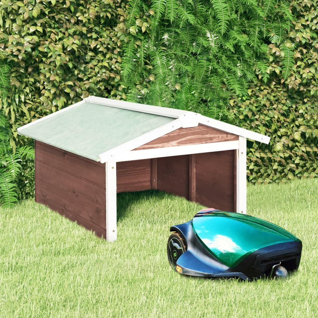 Kavolet Mähroboter Garage, Dach Carport Unterstand für Rasenmäher Rasenroboter Automower, Schutz vor Wind, Laub, Niederschlag & Sonneneinstrahlung 72x87x50 cm Massivholz Tanne