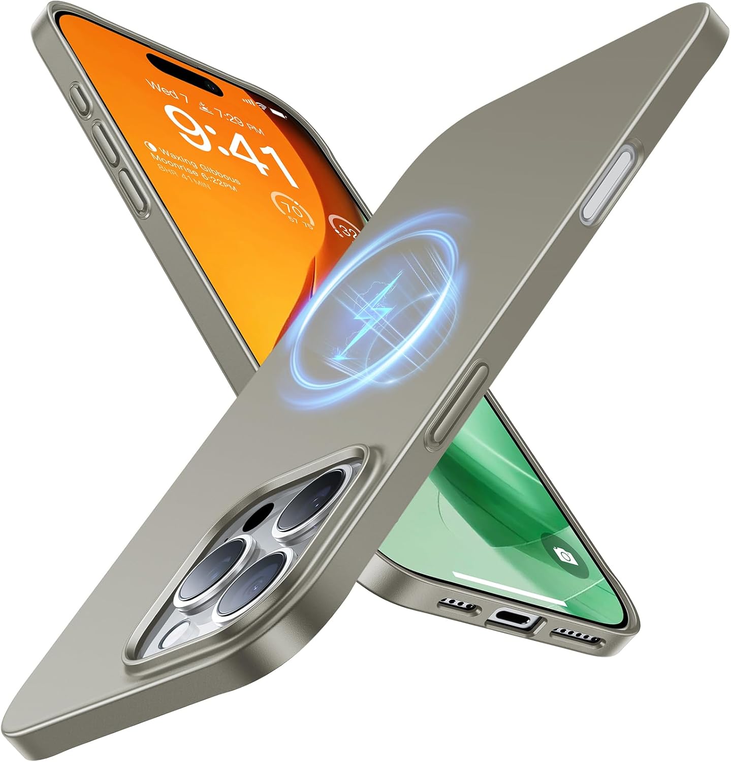 TORRAS Magnetic Slim Fit Case for iPhone 16 Pro, 6.3 inch, Ultra-Thin Compatible with MagSafe, Lightweight Matte Anti-Scratch Hard PC Cover Phone Case, Natural Titanium 2-Natural Titanium iPhone 16 Pro