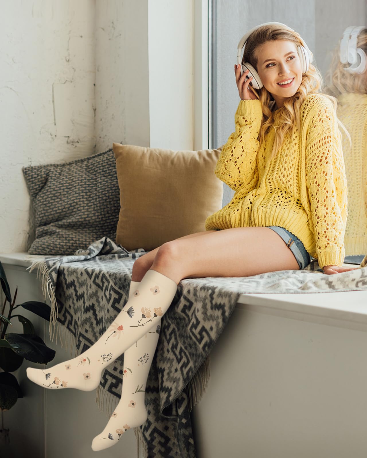 ACTINPUT 3 Pack Medical Compression Sock for Women and Men,Knee High Socks Best Support for Running Athletic Hiking Travel Flight Nurses