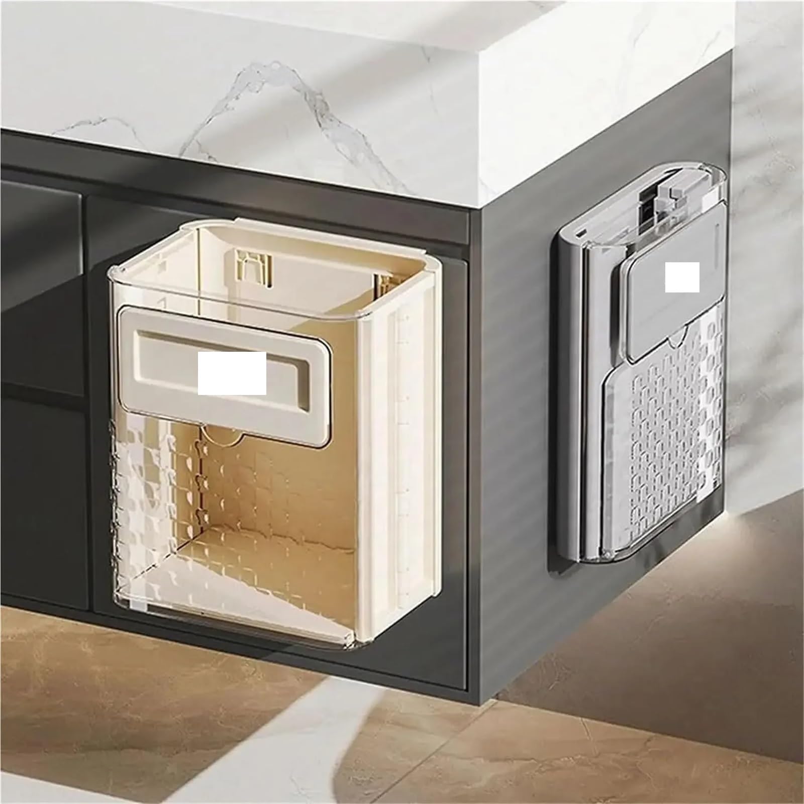 Pattumiera da cucina Bidone della spazzatura sospeso a parete con coperchio for armadio sotto il lavandino rifiuti 10L(Green)