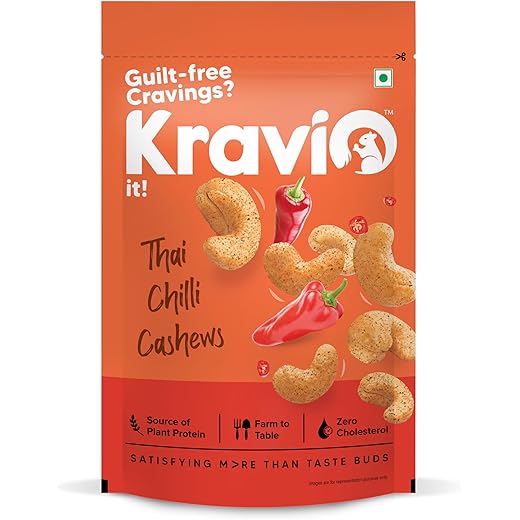 Kravio Thai Chilli Roasted Cashew Nuts 200g