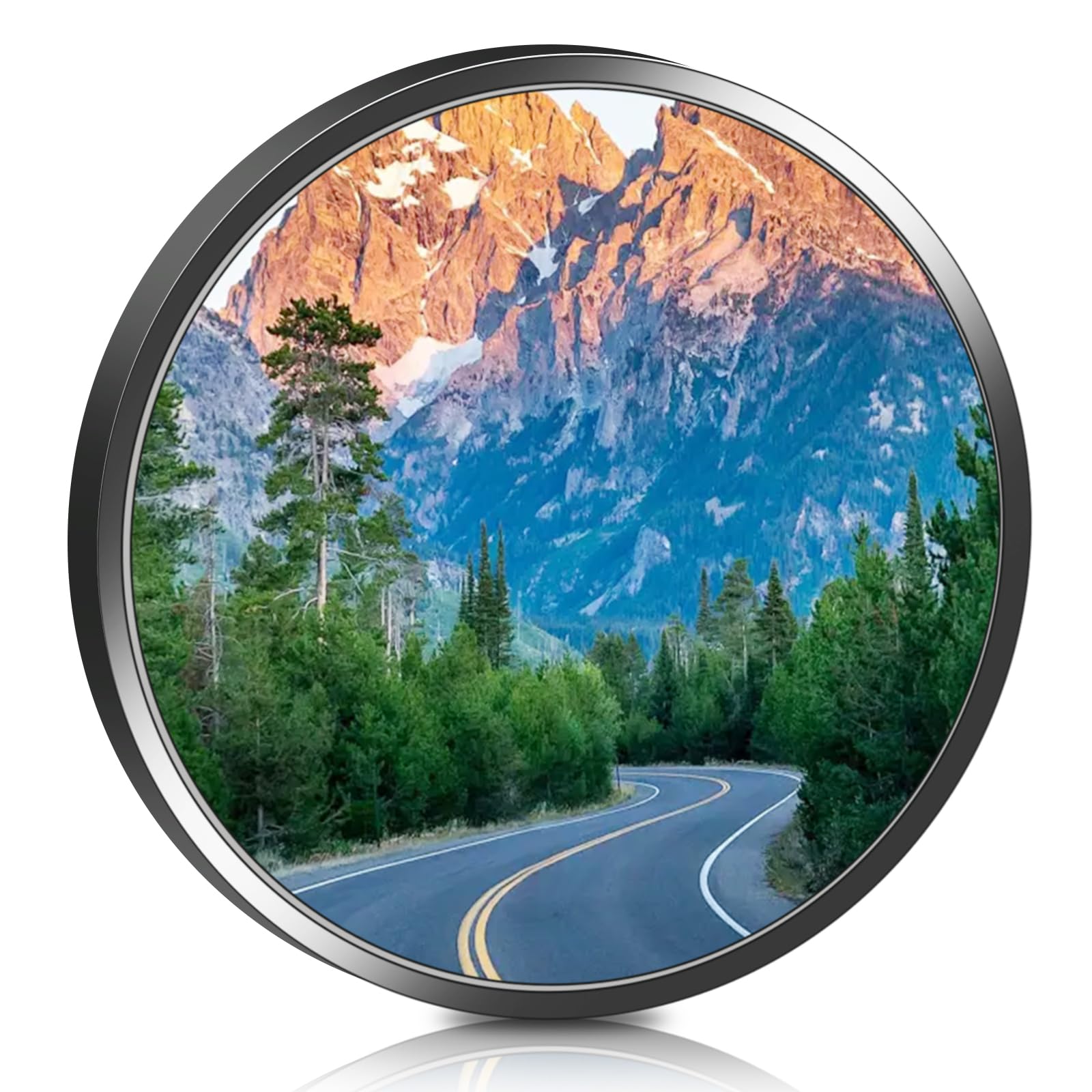 Miroir de circulation : miroir convexe de 30 cm, grand angle, rond, parabolique, miroir panoramique pour garage, trafic, allée, cour, entrepôt, utilisation en extérieur et en intérieur, noir
