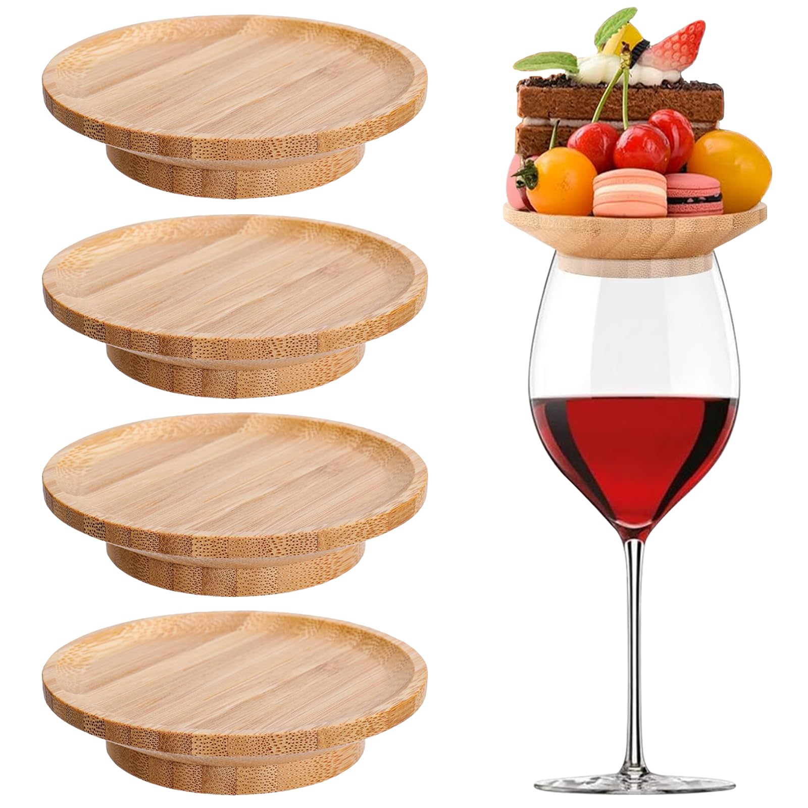 FZMEHL 8 Pcs Wine Glass Charcuterie Topper, 4" Mini Charcuterie Boards, Wine Appetizer Plates For Family Gatherings, Restaurants, Bars - View #9
