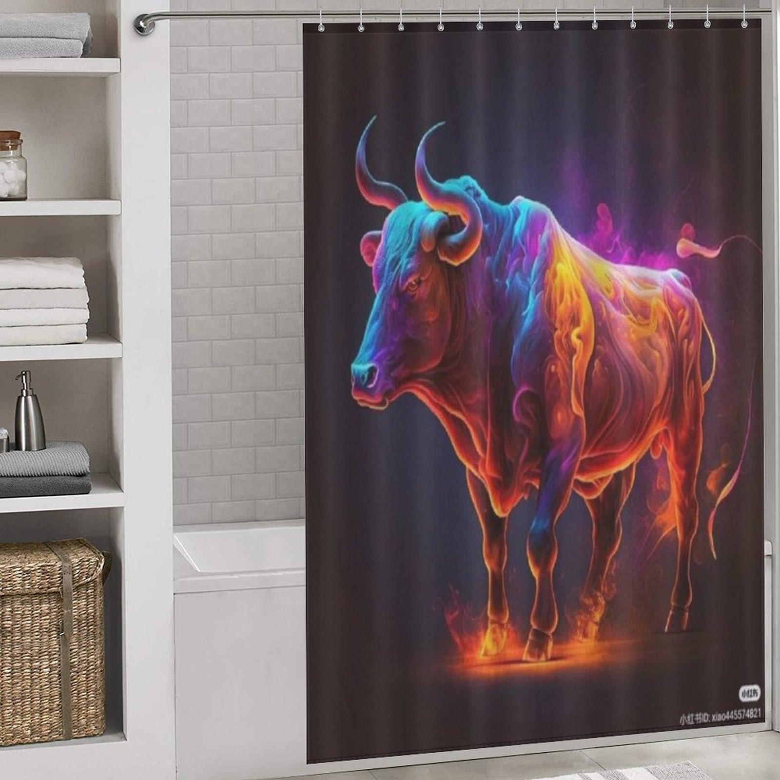 Rideau de douche motif vache pour décorer la salle de bain des enfants