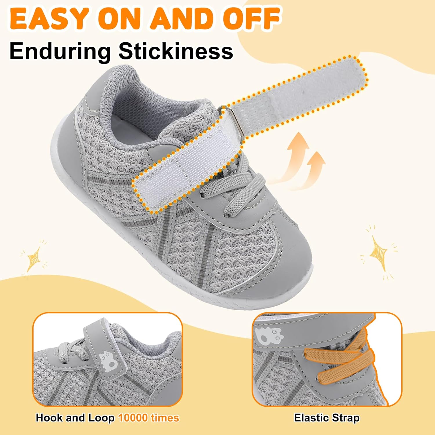 Besroad Toddler Shoes Baby Boys Girls First Walking Shoes Barefoot Infant Sneakers Non-Slip Sole Tennis Shoe - Image 4
