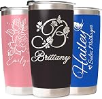 40oz Tumbler with Handle and Straw, Personalized Birth Flower Stainless Steel Travel Mug, Custom Name Insulated Cup, UV Printed Floral Gifts for Women Men Birthday Gifts 10+ Colors