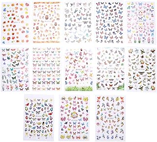 Adesivos de unha, 13 peças de decalques folhas de arte de unhas decalques de água bibibitime para adesivos e adesivos e decalques de arte de unhas e decalques para decorações de manicure