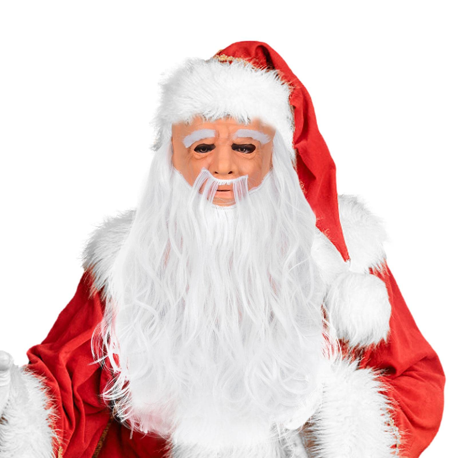 Maska ?wi?tego Miko?aja | Realistyczna maska ?wi?tego Miko?aja | Santa Face Masque, Overhead Masque Przyjazny dla skóry Bo?e Narodzenie Kostium Rekwizyty Masquerade Fancy Dress Miake