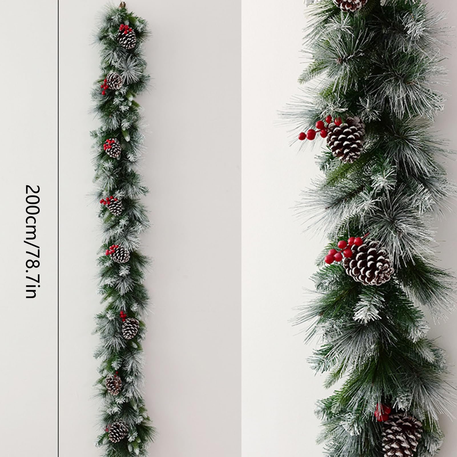 Weihnachtskranz Girlande Lange Rote Beerendekoration | Weihnachtsgirlande Für Kamin Deko Für Geburtstage Hochzeiten Winterfest Treppengeländer Haustür Weihnachtsdekoration