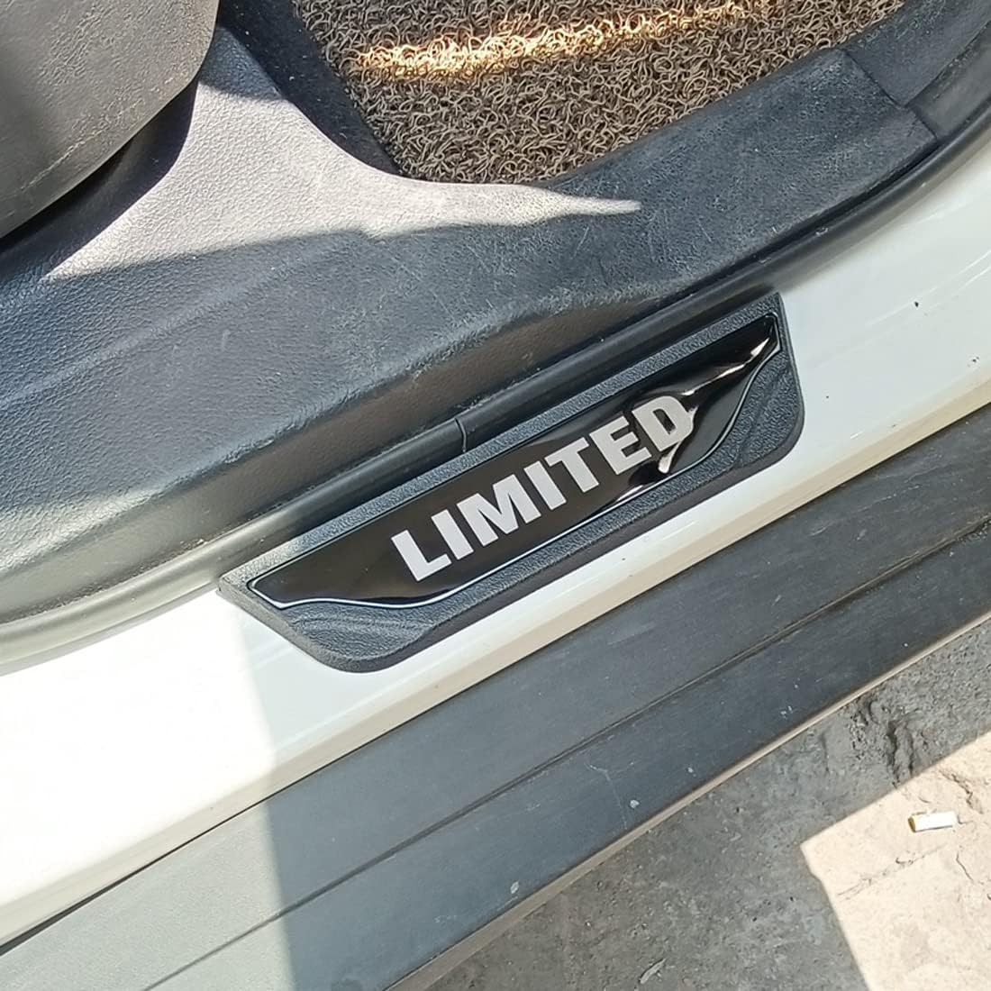 Stainless Door Sill Protector Kick Plate Entry Guard Kit for Hyundai Santa Cruz Elantra Venue Limited 2025 Accessory (Black Limited Text)