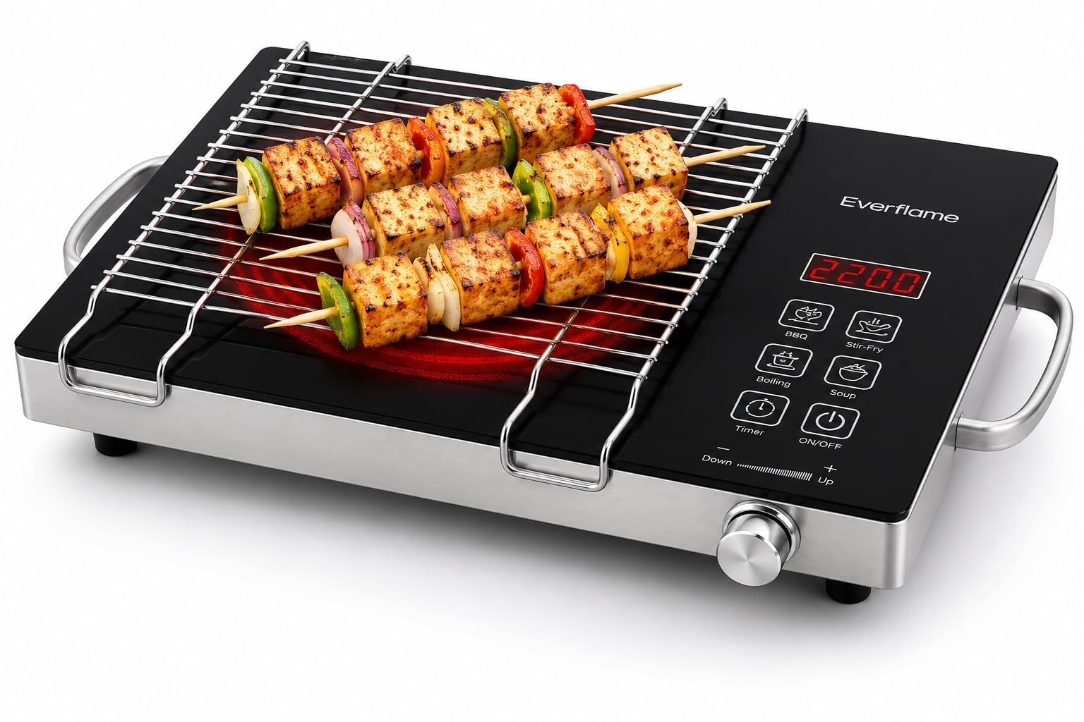 Everflame Ignis Infrared Cooktop | Electric Cooker + Grill Rack | Touch Control | Auto-Shut Off | Mulit Cooking | Electric Stove | SS Finish | Heat Distribution | Portable Bijli Cooktop - (2200W)-image-34