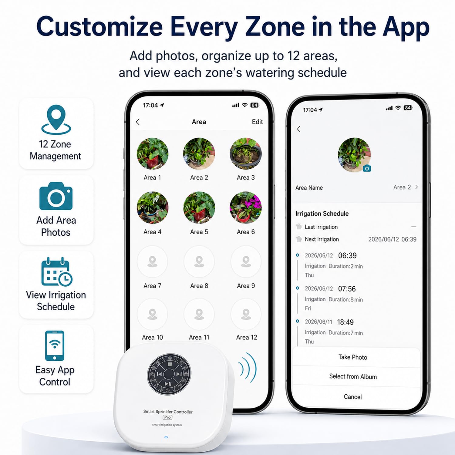 Computer di irrigazione intelligente Wi-Fi, 12 zone, controllo dell'irrigatore controllato tramite app, per giardino e prato, regolazione automatica del meteo, salto del sensore di pioggia, facile