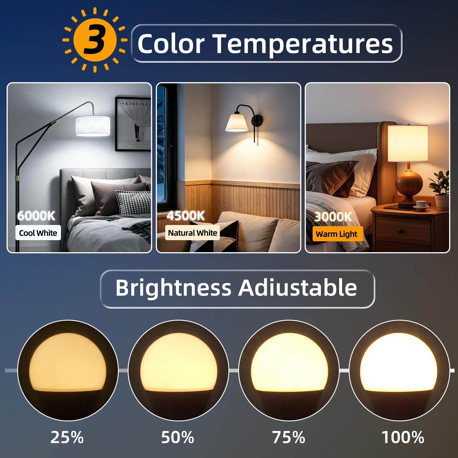 2600mAh Bombilla Recargable con Mando, 7W 3 Color Regulable & Timer, USB E27 Exteriores Luz de Emergencia Acampar Portátil con Gancho, LED Linterna de Camping para Tienda, 1 Piezas — view 3