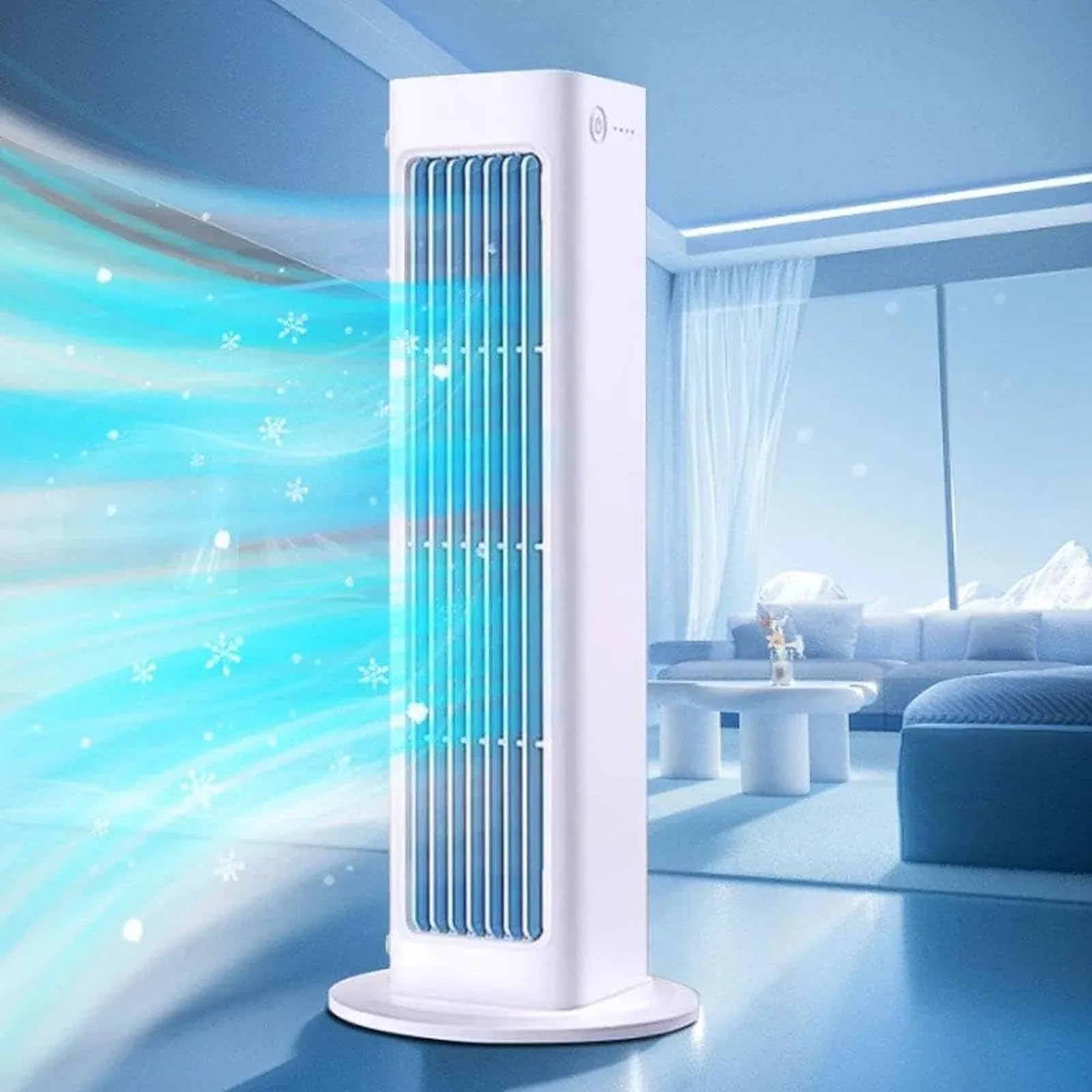 Ventilador de aire acondicionado inalámbrico portátil – Ventilador de refrigeración montado en la pared con 3 ajustes de velocidad para dormitorio, oficina, hogar y coche, refrigeración instantánea de