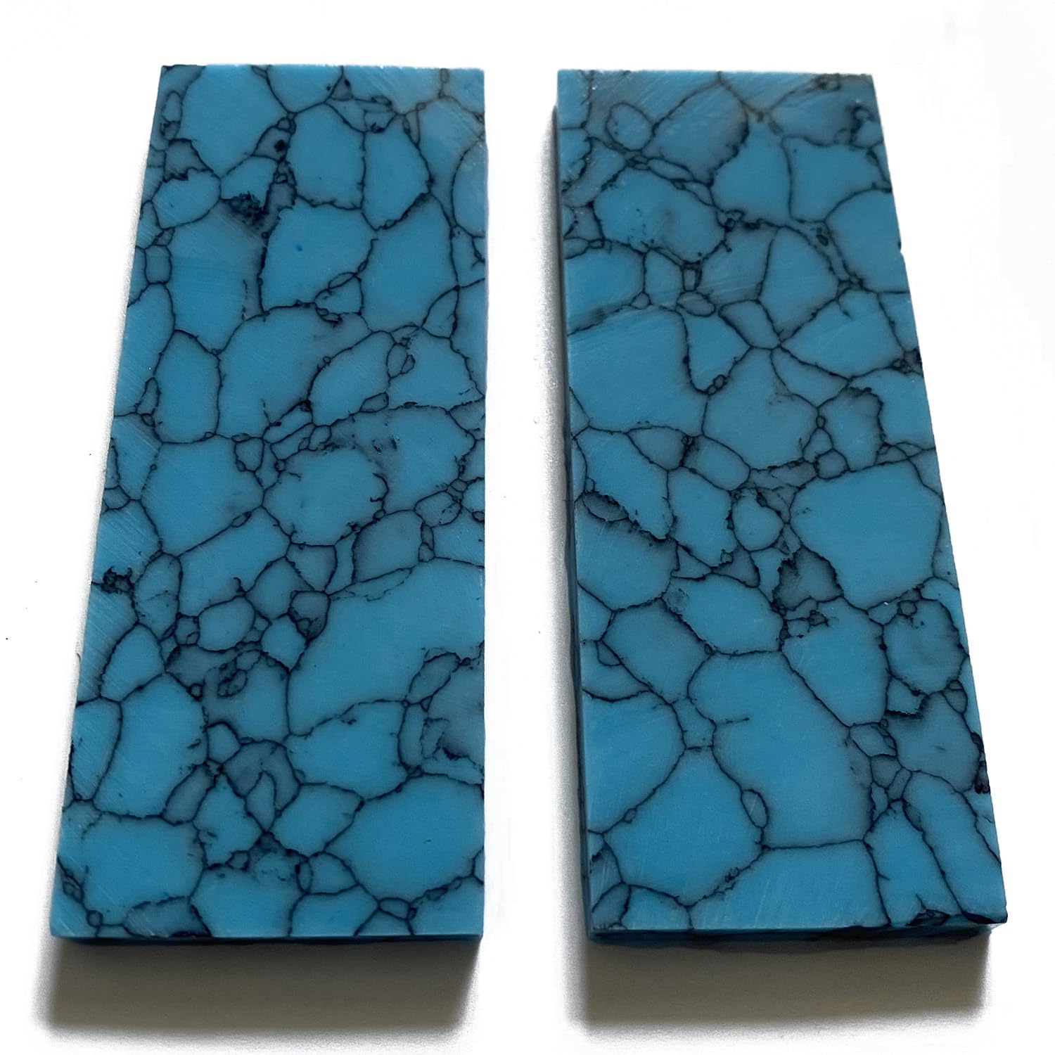 2pcs 35mmx90mmx5mm Blue Reconstitute Arizona Turquoise Gemstone Random Color Resin Recon Stone Furniture Jewelry Instrument Guitar Pool cue Inlay Billet Sheet Material Knife Handle Blank Scales Scale