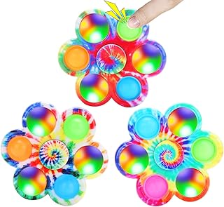 Aveloki Led Light Pop Fidget Spinner, Simple Popper Fidget Spinner Toy, Pop Bubble Hand Spinner Sensory Toy for Kids Reducing Boredom, Anxiety