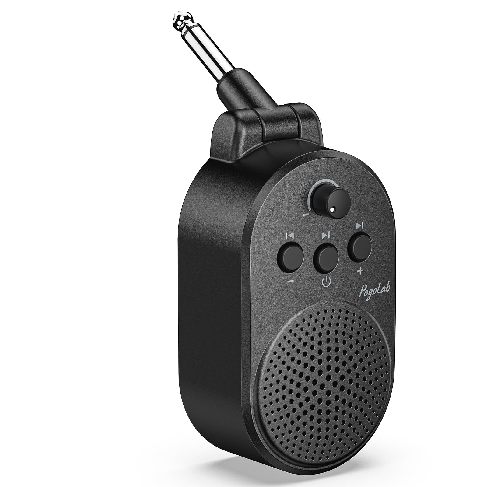 POGOLAB Amplificador de guitarra, mini amplificador enchufable de 5 W con control de música y volumen, amplificador de práctica Bluetooth recargable, altavoz combinado de bolsillo portátil para