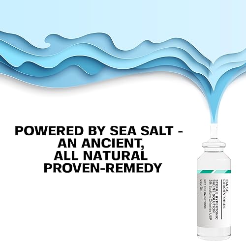 Miniatura 9 de BASE LABORATORIES Solución salina hipertónica al 3% para máquina nebulizadora  para niños y adultos para tratamiento de inhalación y dispositivos de