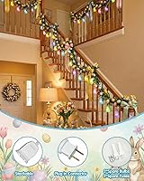 Vista 3 de SUNSGNE Luces de Cadena Lindas de Conejo de Pascua, 2.6m Luces de Hadas de Conejo de Pascua con 10 Luces de Conejo Multicolor para Decoración