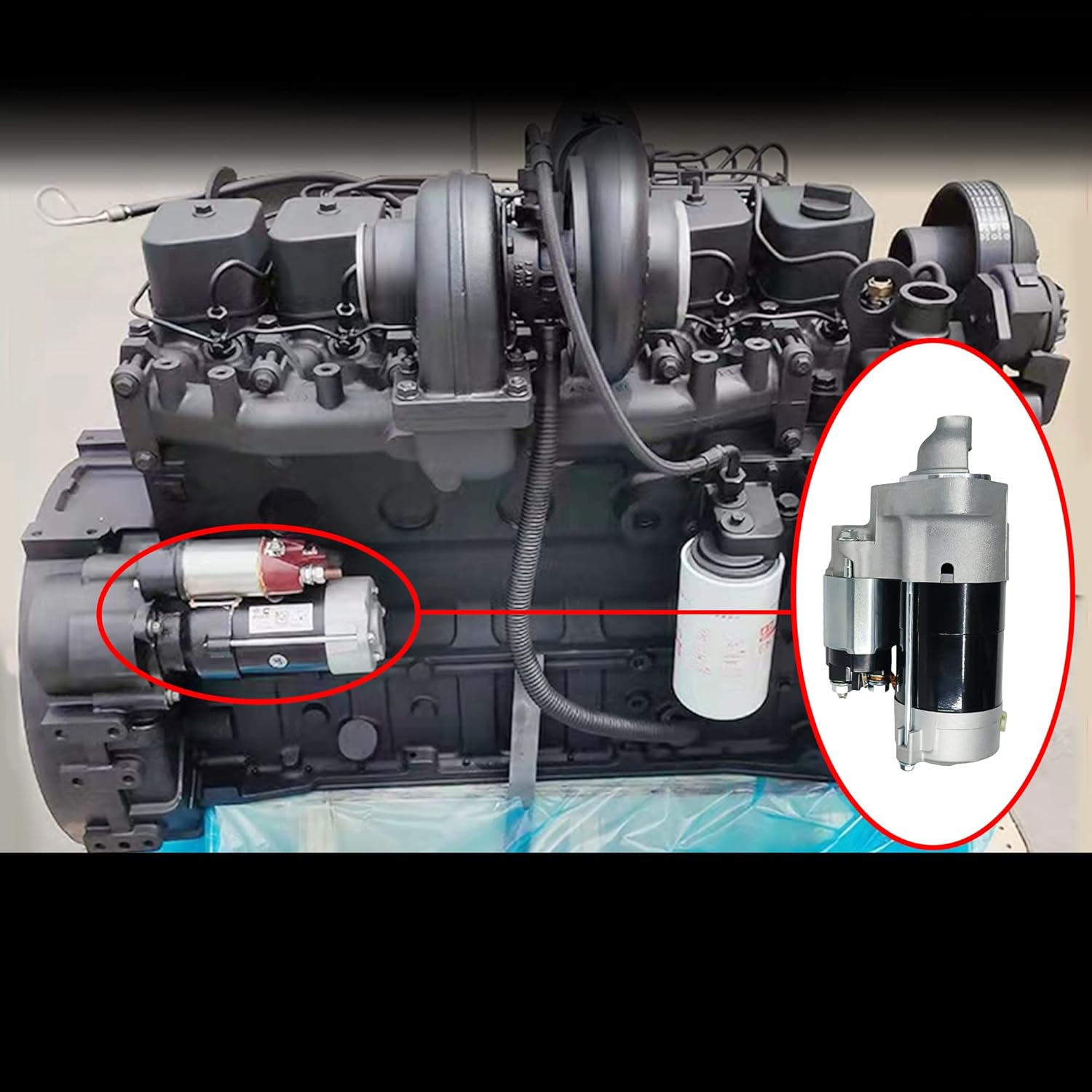 17950 New Starter Motor Replacement for 2006-2013 Dodge Ram 1500 3.7L 4.7L 06-11 Dakota 06-09 Durango 3.7, 06-08 Mitsubishi Raider V6 V8 OE#: 04801256AA 428000-3050 SND0549 410-52233