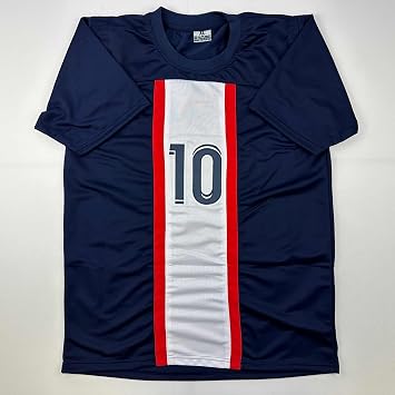 Facsimile Autographed Neymar Jr. PSG Blue Reprint Laser Auto Soccer Jersey Size Men's XL