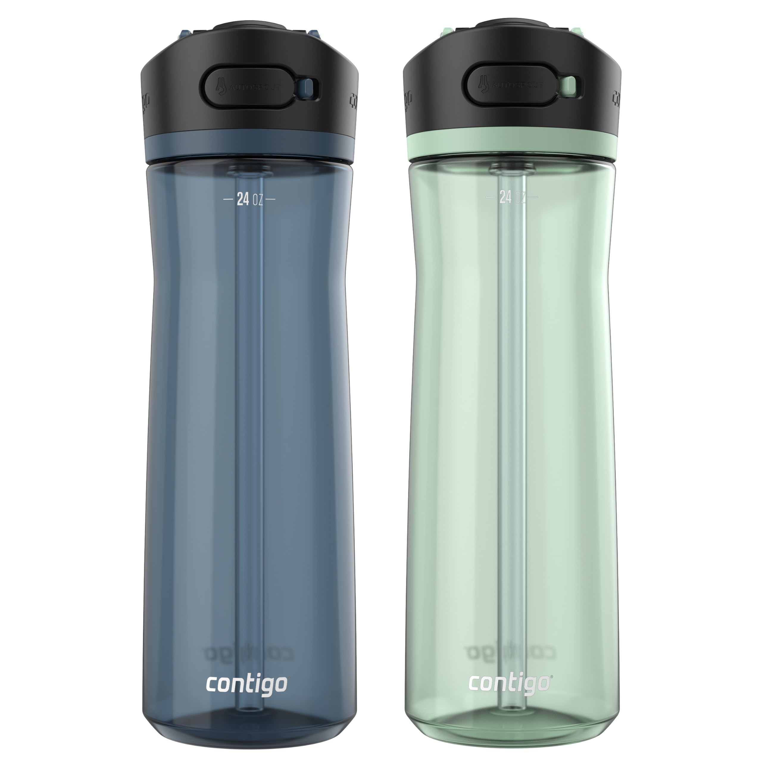 Ashland 2.0 Autospout Water Bottle, Blueberry/Agave, 24oz, 2-Count