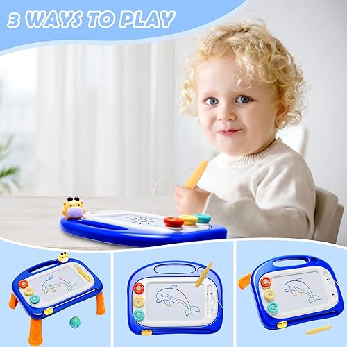 Miniatura 4 de Juguetes para niños pequeños, juguetes para niños y niñas de 1, 2 años, tablero magnético de dibujo para niños, juguetes para grabar un boceto,