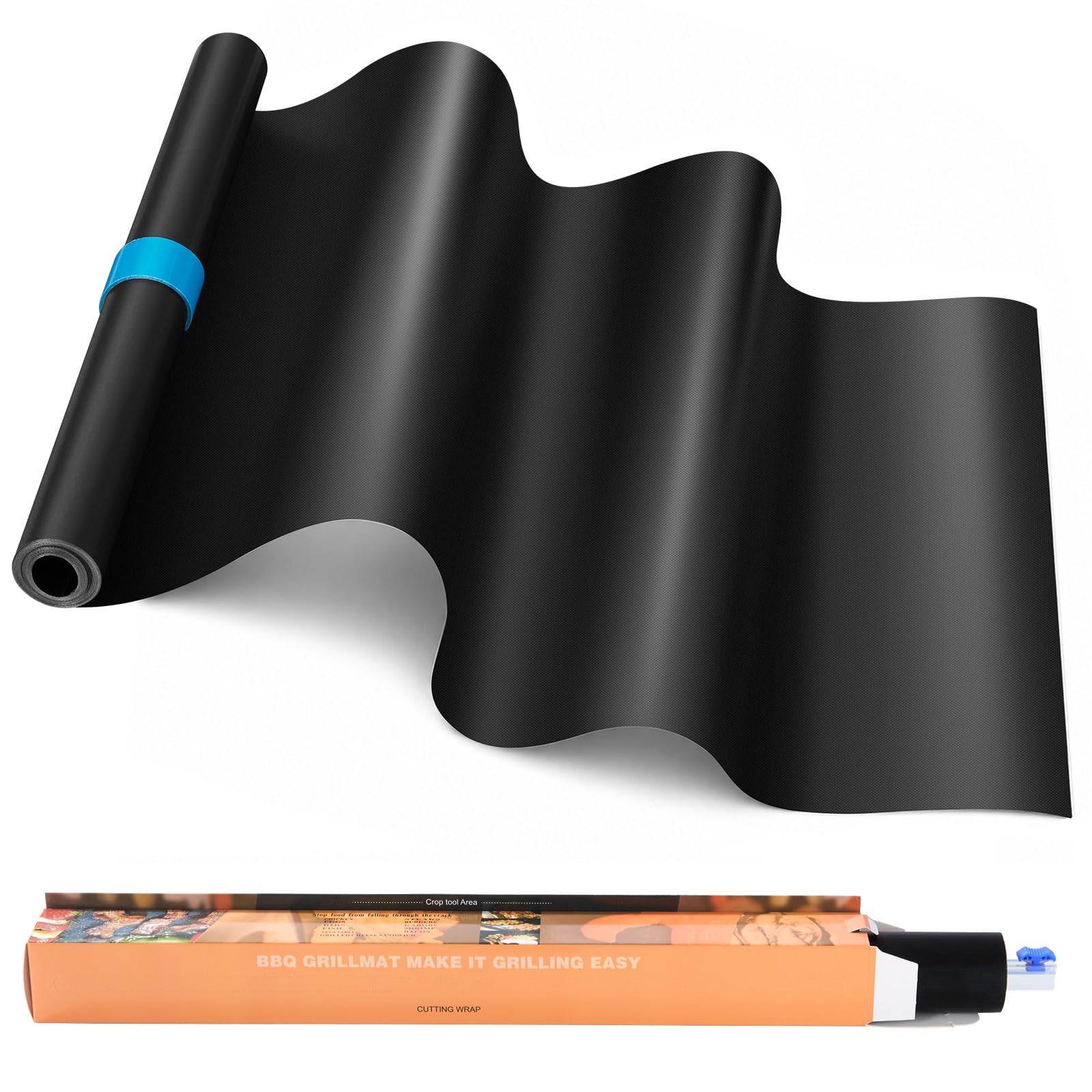 Homealexa Stuoia di cottura per BBQ 40x500cm, Piastra di cottura riutilizzabile tagliabile sovradimensionata antiaderente in teflon senza PFOA per forno a gas barbecue a carbonella