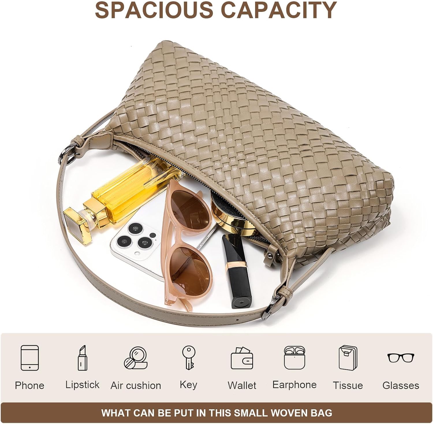 MELOLILA Woven Crossbody Bag Small Woven Purses for Women Braided Purse