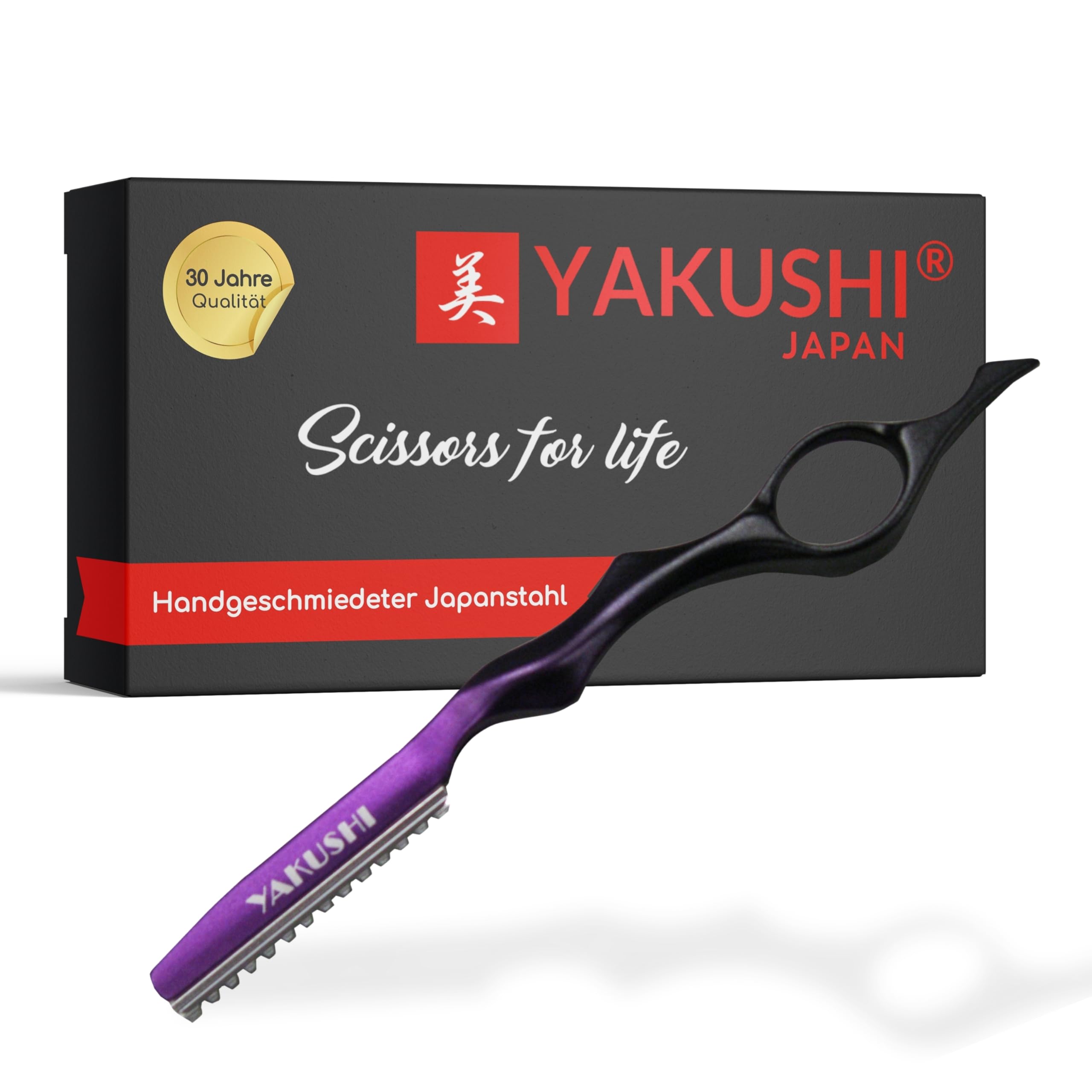 YAKUSHI Pro Razor FLYING Rasiermesser I Effilierer kompatibel mit Nikky Two-in-One & FEATHER Klingen I ergonomisches Profi-Leichtgewicht I inkl. Klingen-Entsorgungsbox I Violet & Schwarz