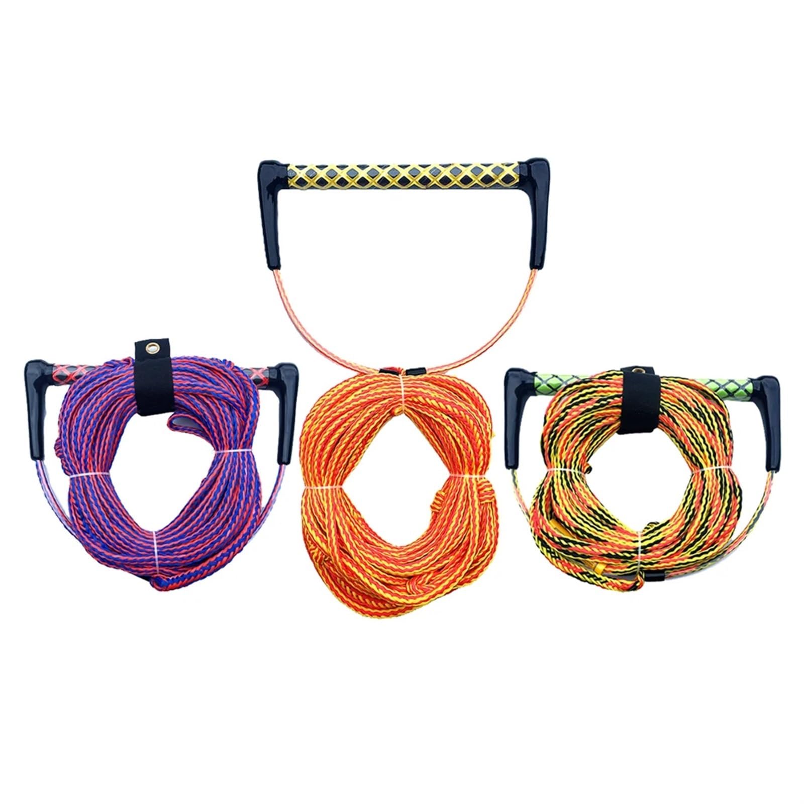 Cuerda de rodilla para esquí acuático y wakeboard para navegación, 3 secciones, deportes acuáticos, mango flotante de 15 pulgadas