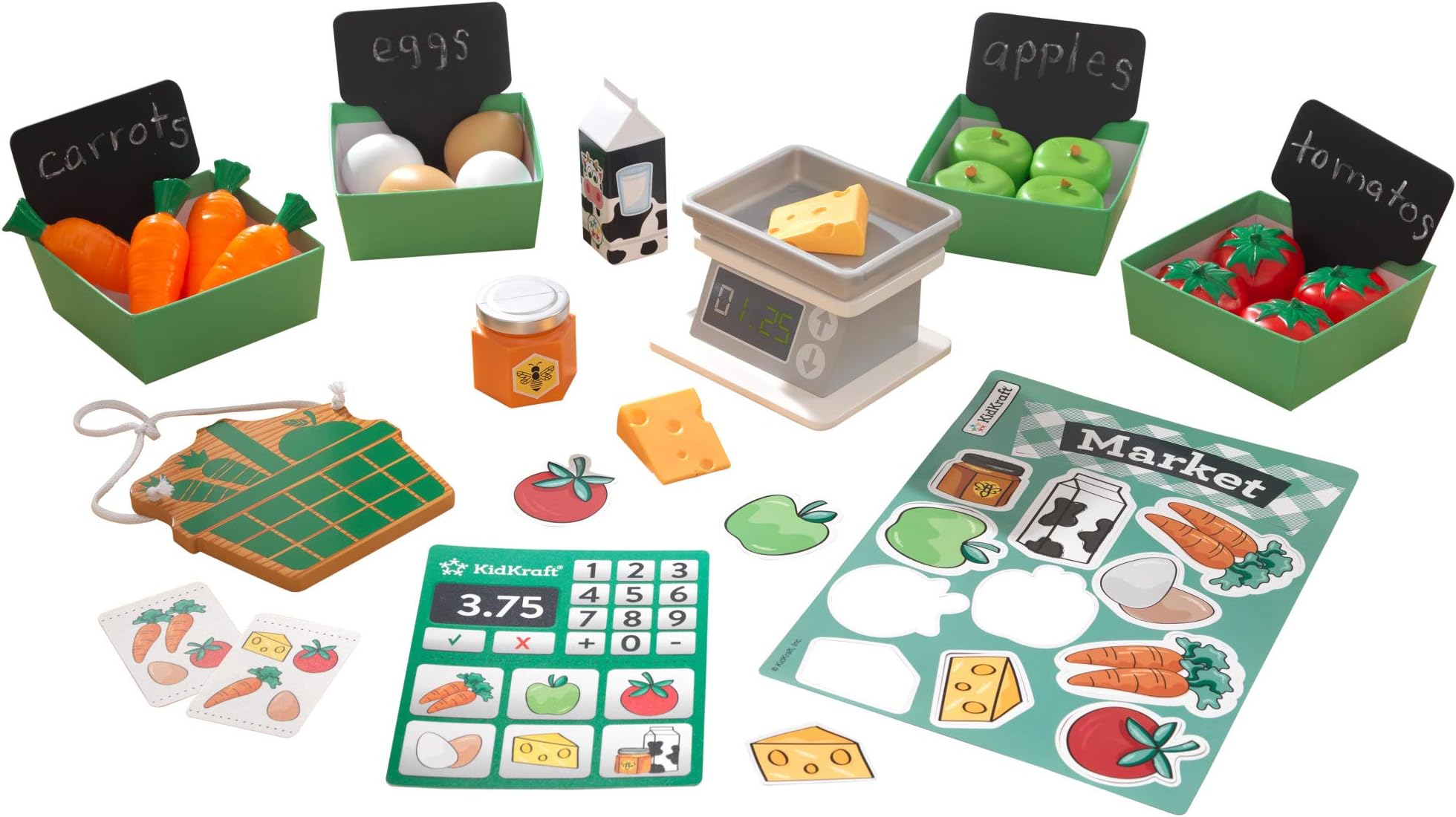 KidKraftFarmer's Market Toy Food Set with Scale and Magnets, Accessory for Kids' Kitchen, Play Kitchen Accessories, Kids' Toys, 53540